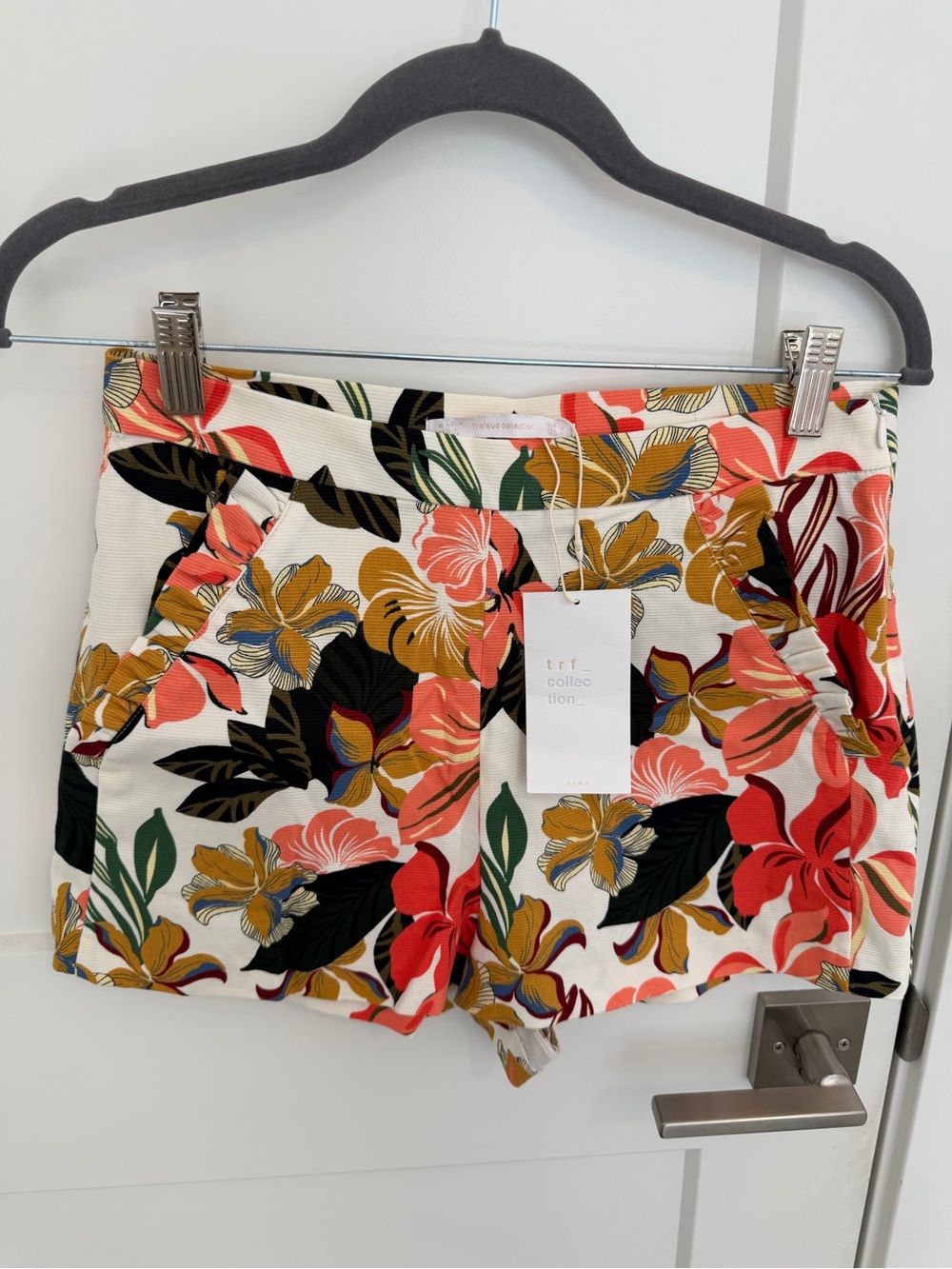 Zara Floral Print Bermuda Shorts - Cream, Coral, Mustard, Green, Black